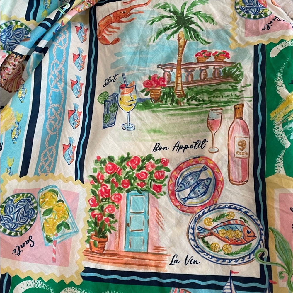NWT Talbots Summer Vista-San Tropez Button-Up Shirt-Size M - Picture 6 of 9
